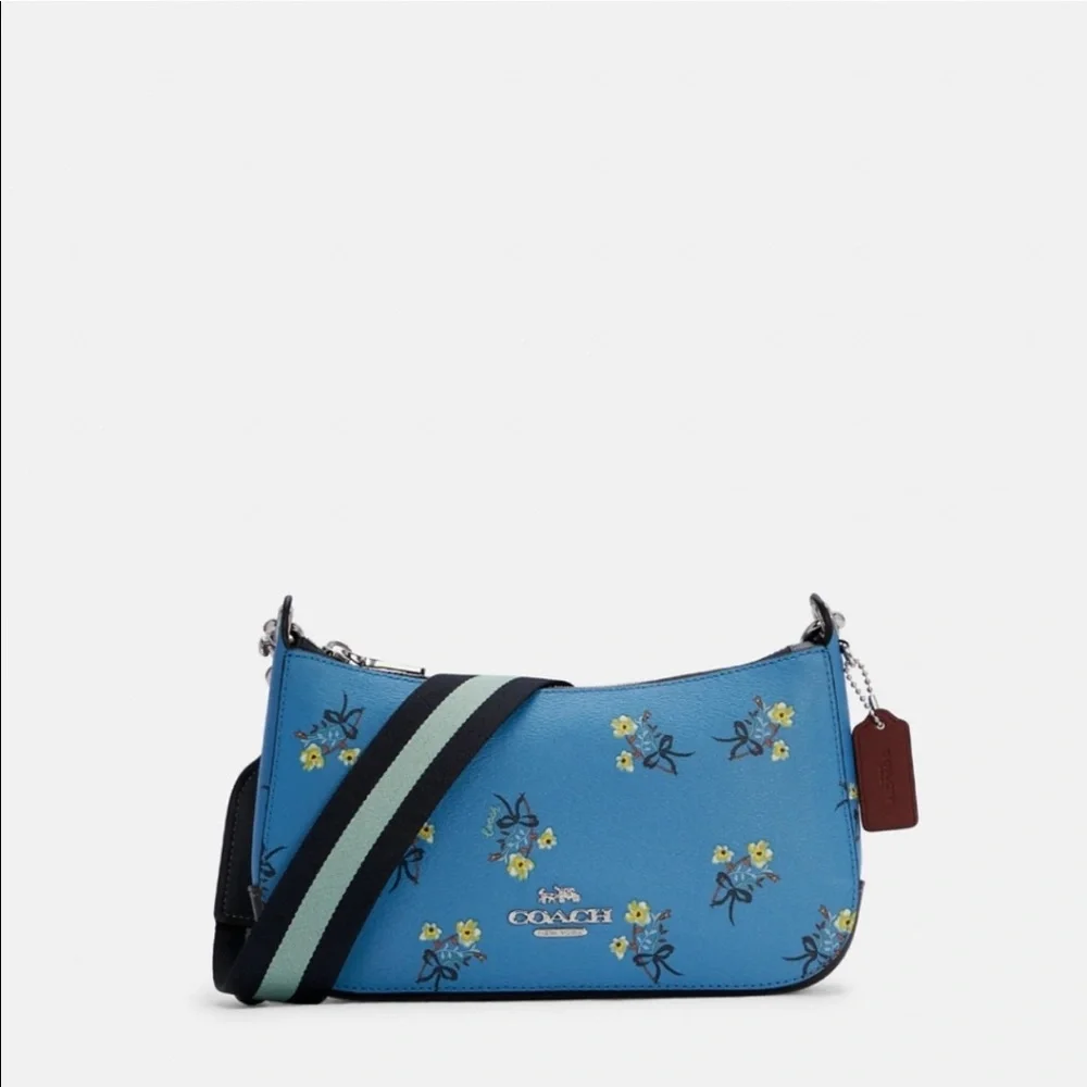 Coach Jes Baguette Crossbody With Floral Bow Print - Picture 13 of 16